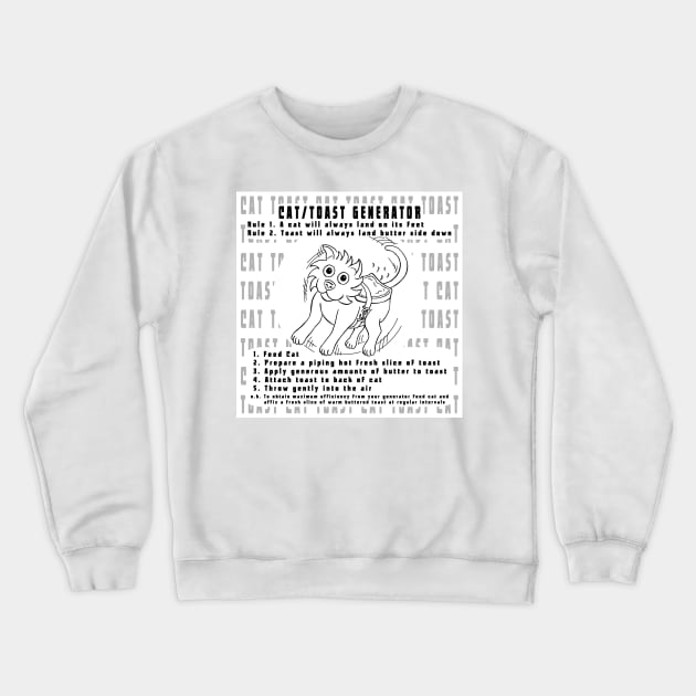 Cat/Toast Generator Crewneck Sweatshirt by Kerchow